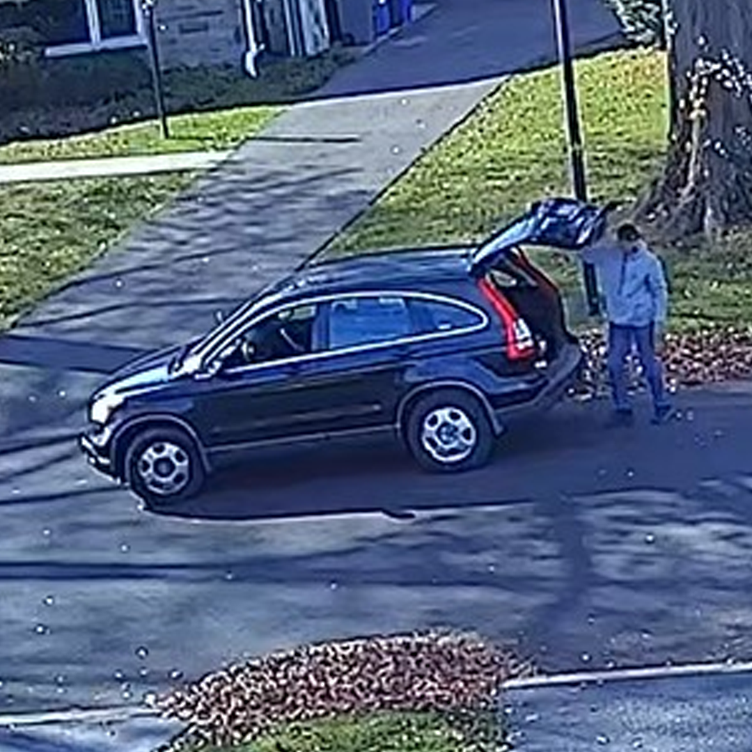 On 11/21/2023 at 1204 hours, a robotic lawnmower worth approximately $1,200.00 USC, was taken from the victim’s lawn located on N. Morgan Ave in Havertown. The subject appeared to be a white male with a possible goatee and wearing a backwards hat, a gray hooded sweatshirt, jeans, and black shoes. The subject was also driving a black Honda CRV with front end damage.