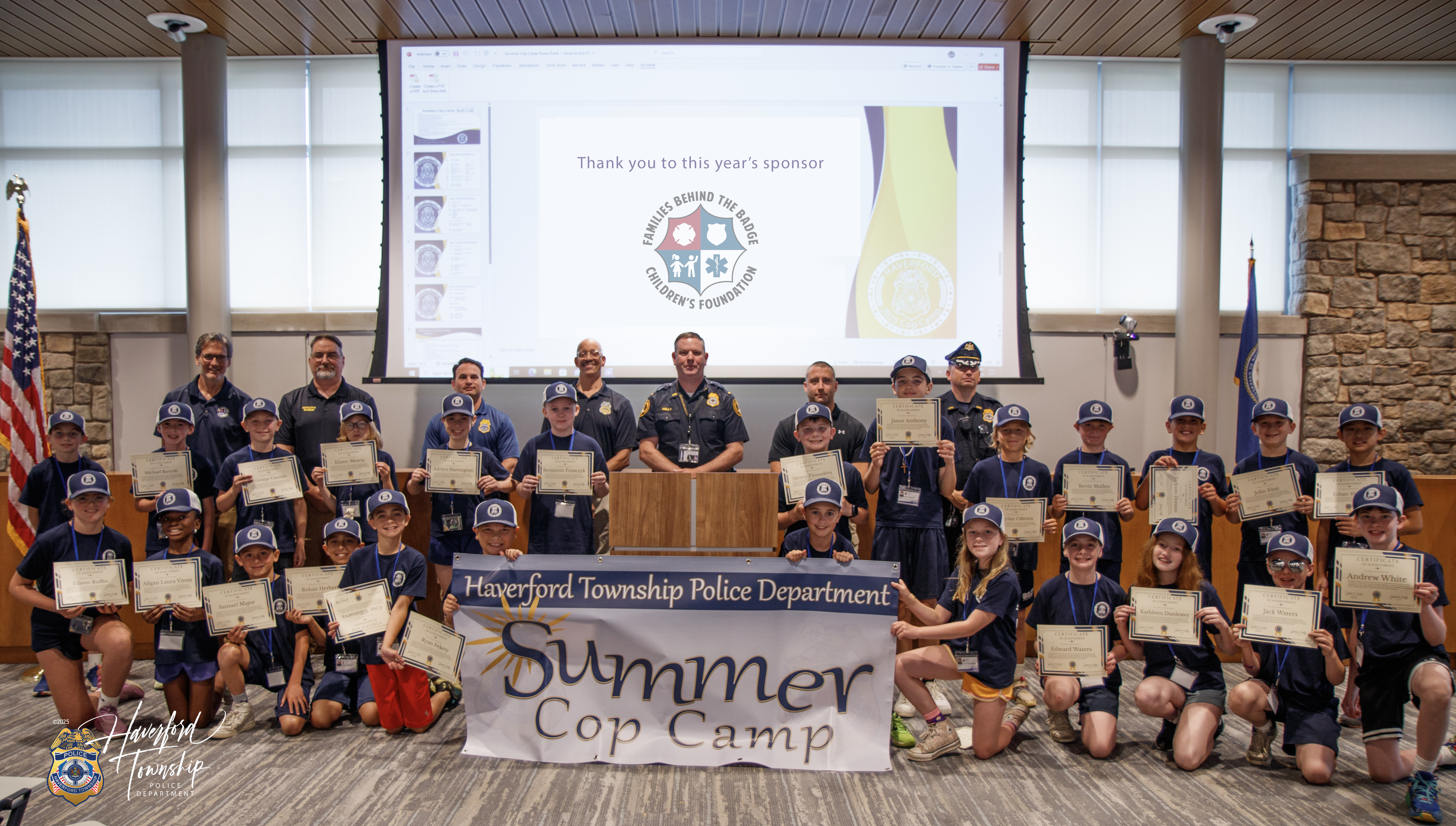 2025 Graduation Picture of all kids from Cop Camp