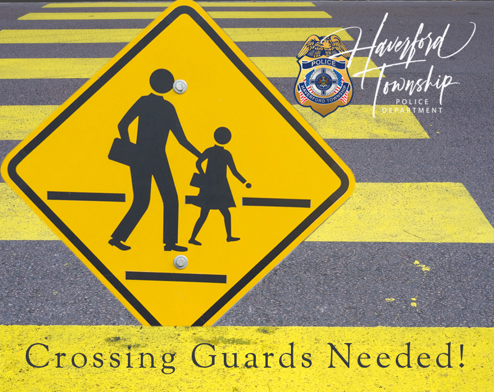 Crosswalk, School Crossing Sign, text Crossing Guards Needed!